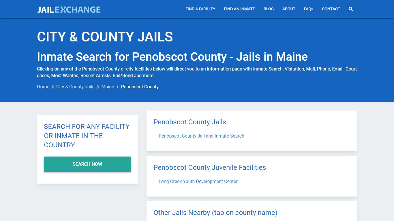 Inmate Search for Penobscot County | Jails in Maine - Jail Exchange